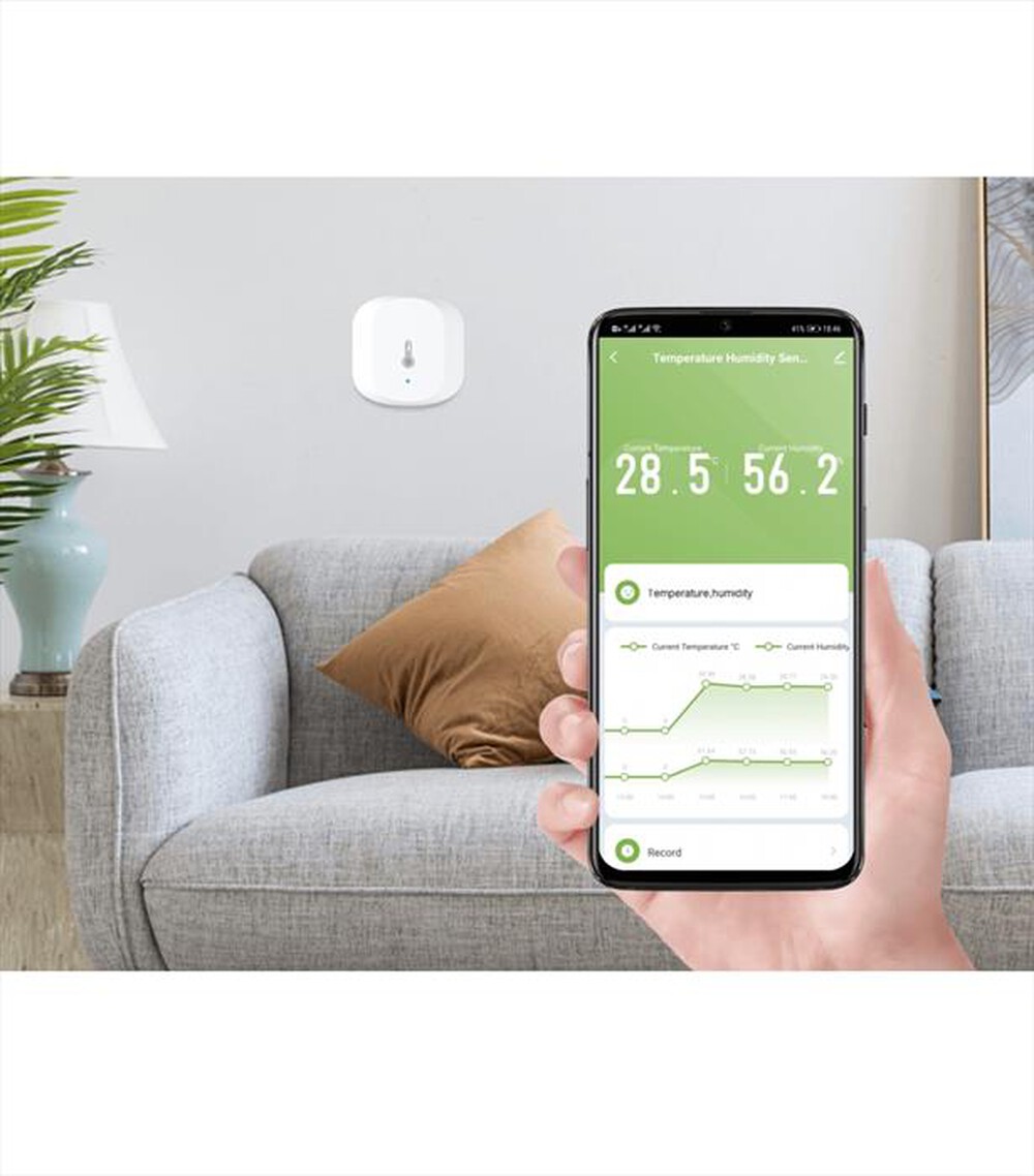 "WOOX - SMART HUMIDITY & TEMPERATURE SENSOR-BIANCO"