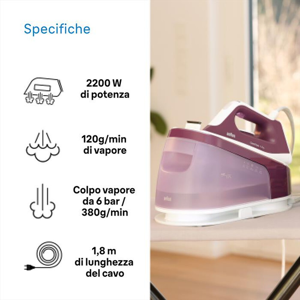 Immagine del prodotto BRAUN - Ferro da stiro con caldaia CareStyle1 Pro IS1514VI-Viola