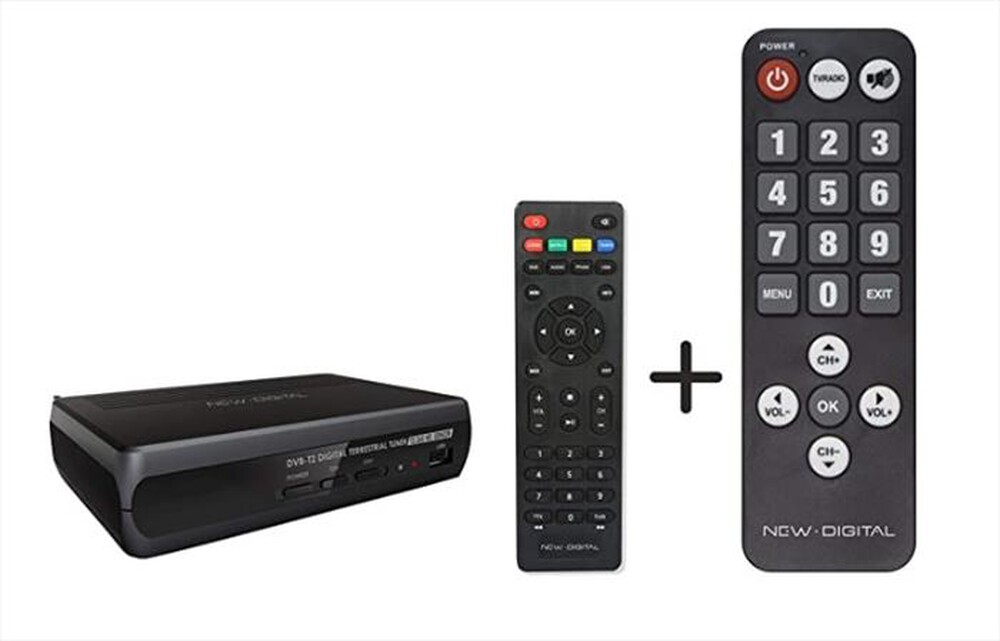 "NEW DIGITAL - T2265HDSenior Ric Digitale Terrestre 2 telecomandi-Nero"