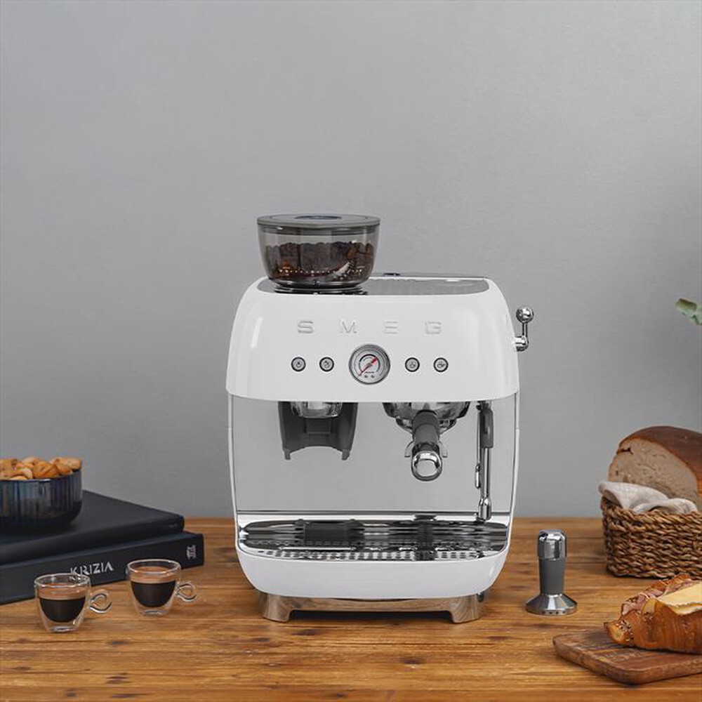 "SMEG - Macchina Caffè Espresso e macinacaffè EGF03WHEU-Bianco"
