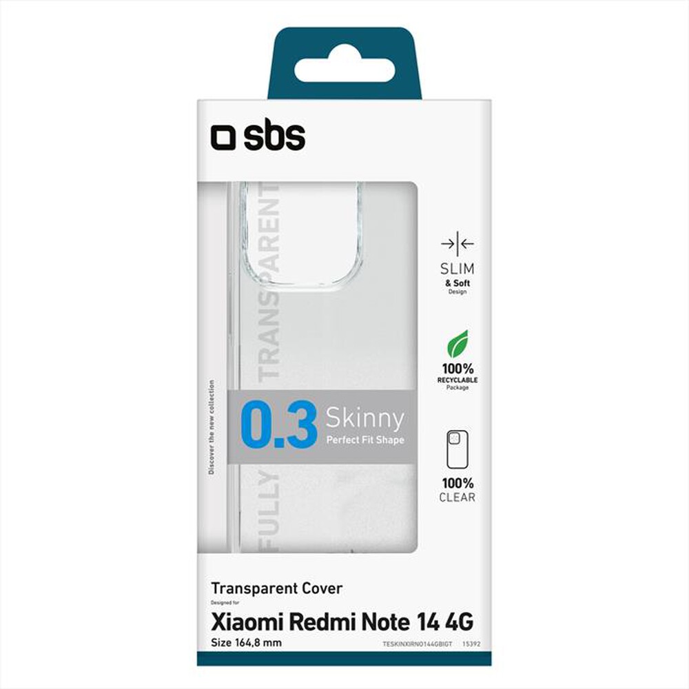 Immagine del prodotto SBS - Cover Skinny Xiaomi Redmi Note 14 4G-Trasparente