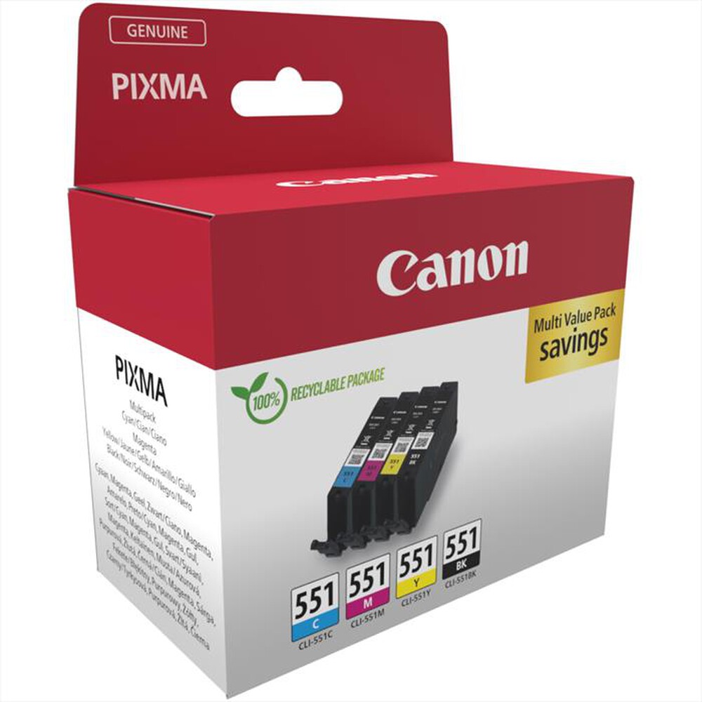 "CANON - Kit cartucce CLI-551 C/M/Y/BK  MULTI SEC-Colore"