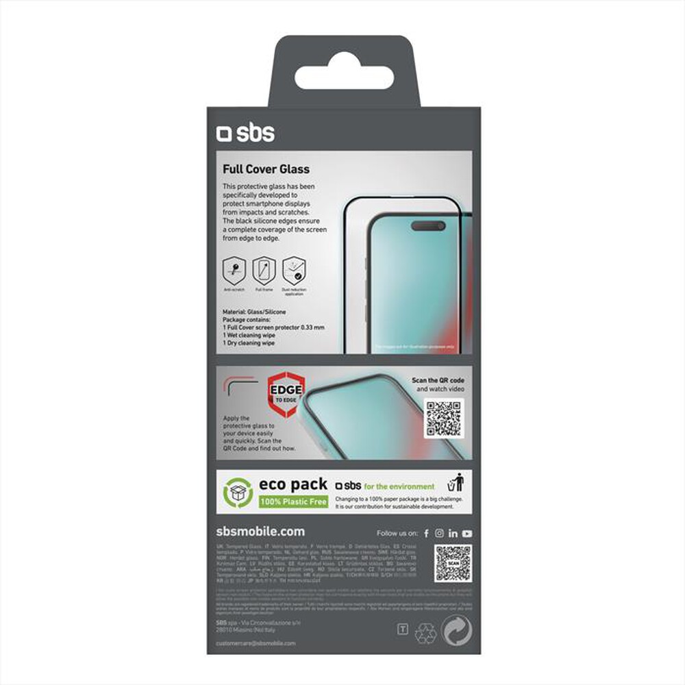 "SBS - Full cover glass iPhone 16 Pro Max TESCRFCIP1667P-Nero"