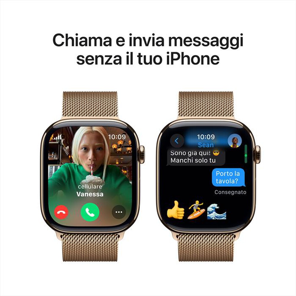 "APPLE - Watch Series 10 GPS + Cellular 46mm Titanio-Oro - Loop Milanese Oro M/L"