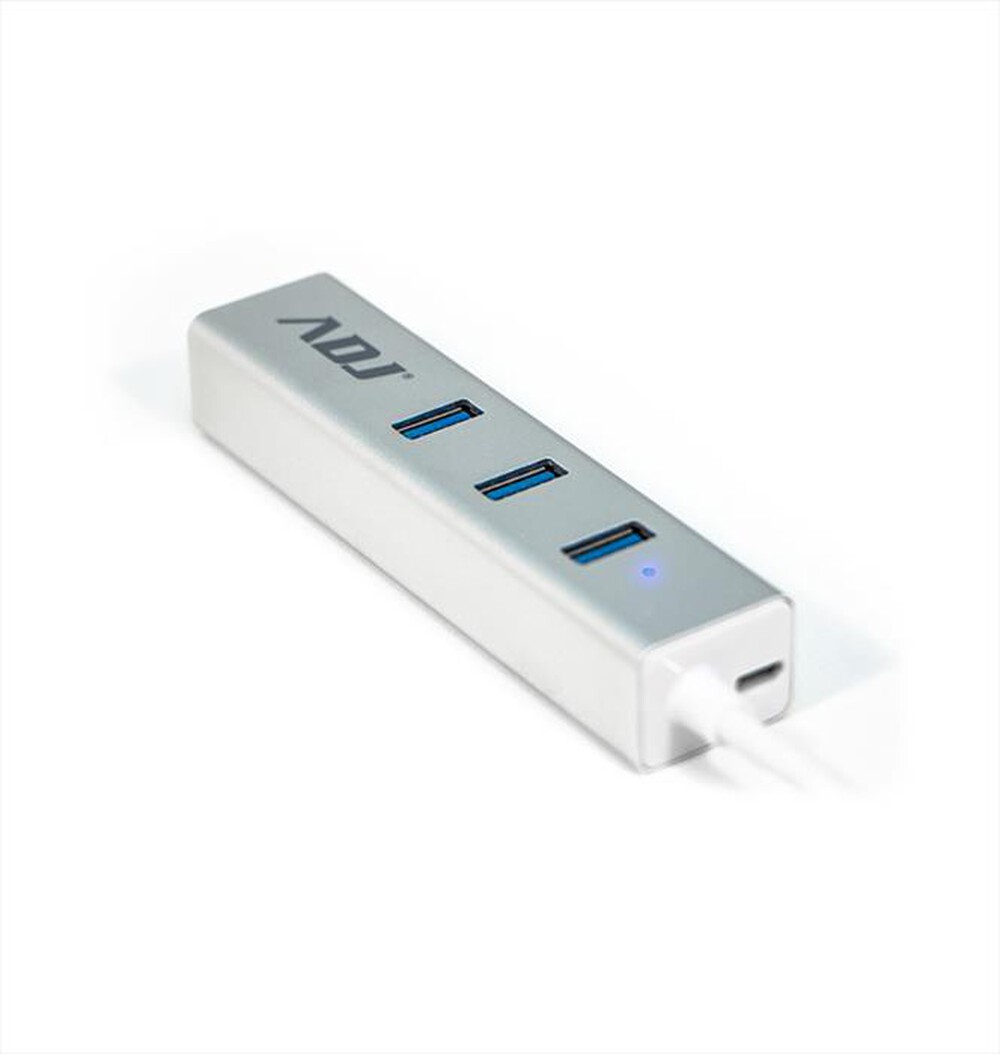 "ADJ - Hub HB195 Type-C/USB 3.0 Multiport-Silver"