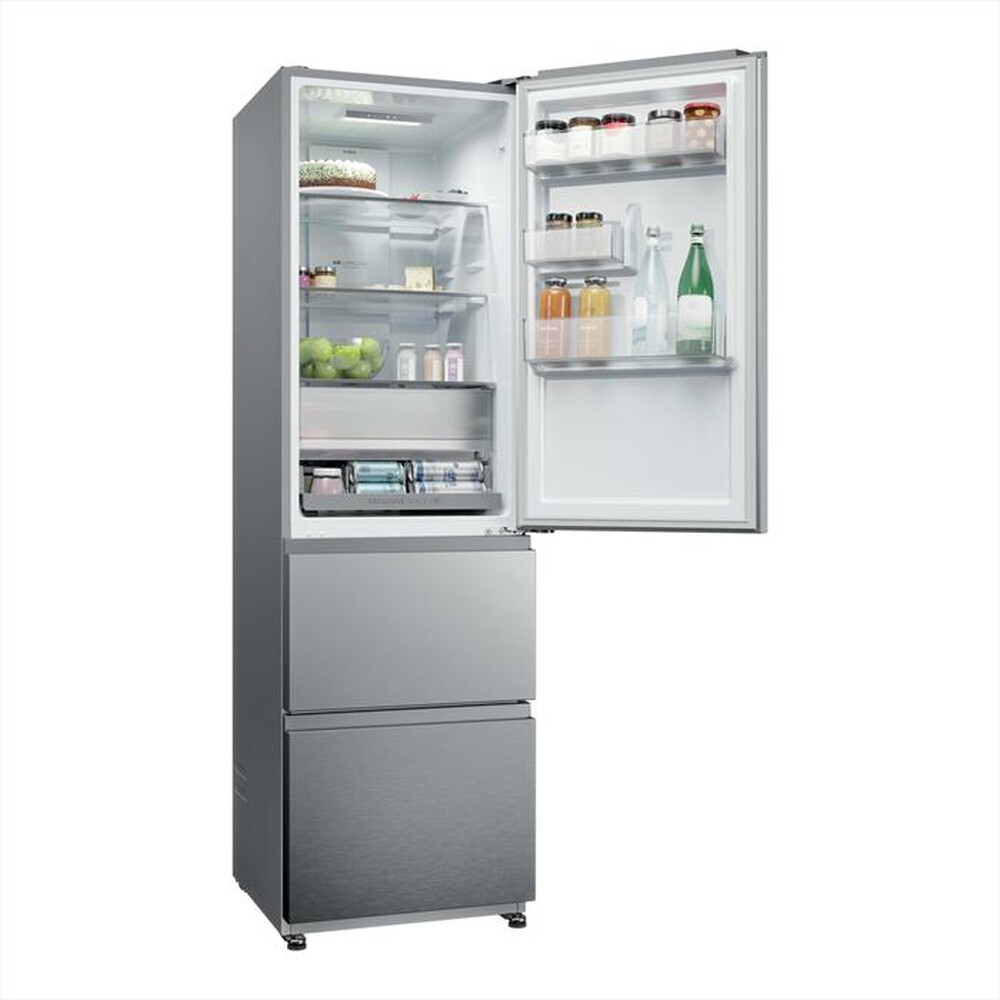 "HAIER - Frigorifero combinato HTR3518ENMX Classe E 303 lt-Acciaio inox"