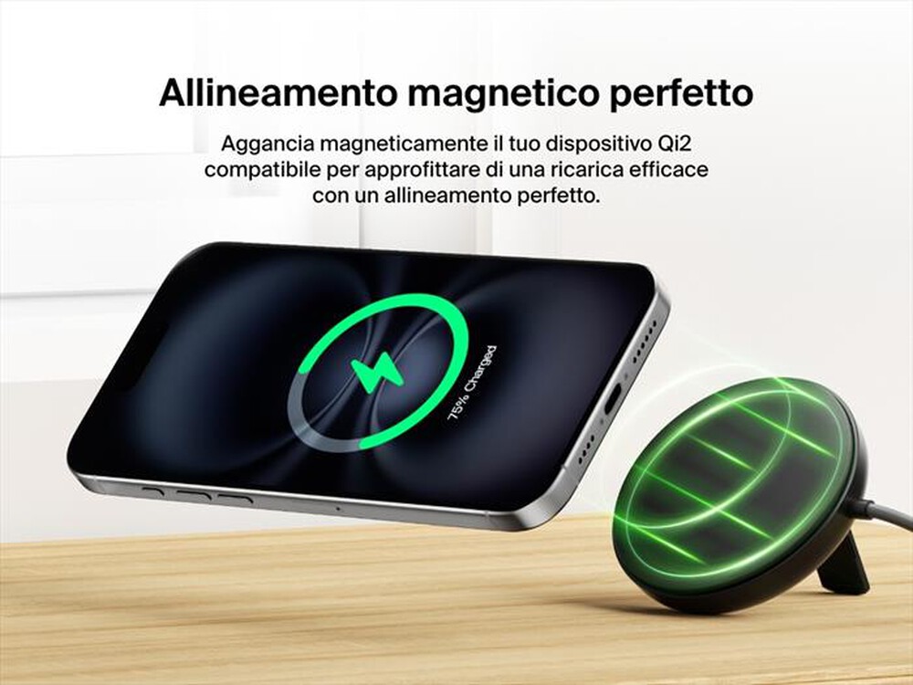 Immagine del prodotto BELKIN - TAPPETINO DI RICARICA WIRELESS MAGNETICA QI2 15W-Nero