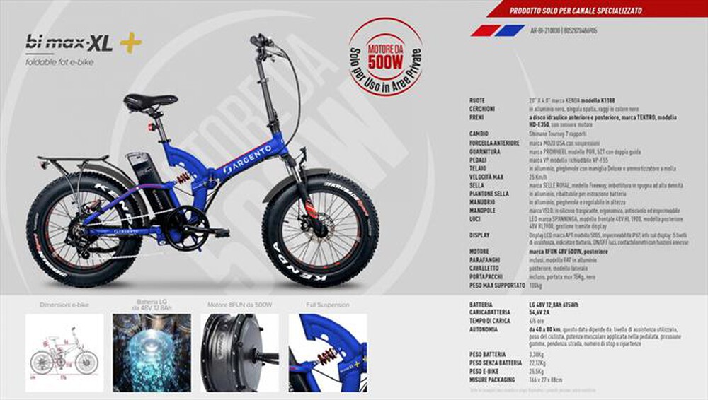 "ARGENTO - FOLDABLE E-BIKE BI MAX-XL PLUS 2021"