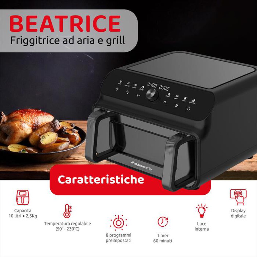 Immagine del prodotto MELCHIONI FAMILY - Friggitrice ad aria BEATRICE-nero