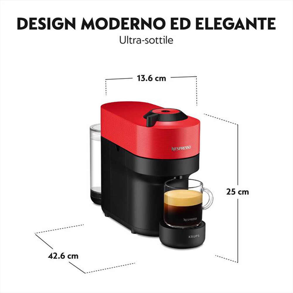 "KRUPS - Macchina da caffè VERTUO POP XN9205K Nespresso-RED"