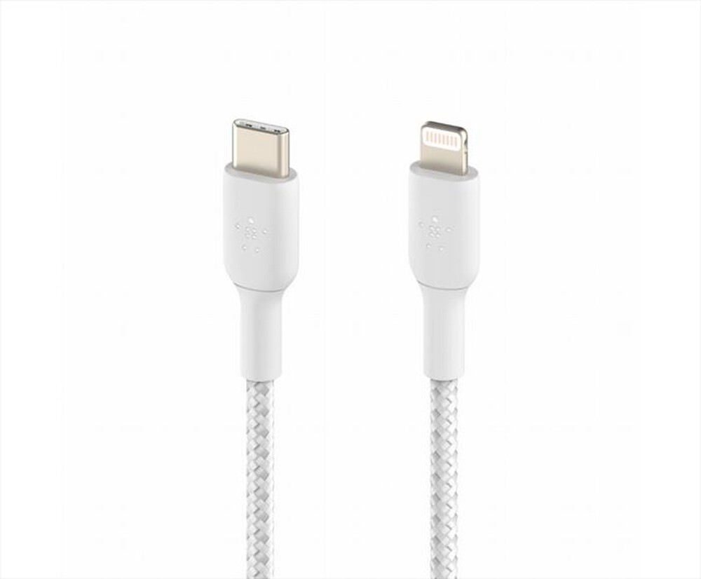 "BELKIN - CAVO INTRECCIATO DA USB-C A LIGHTNING 2M-bianco"