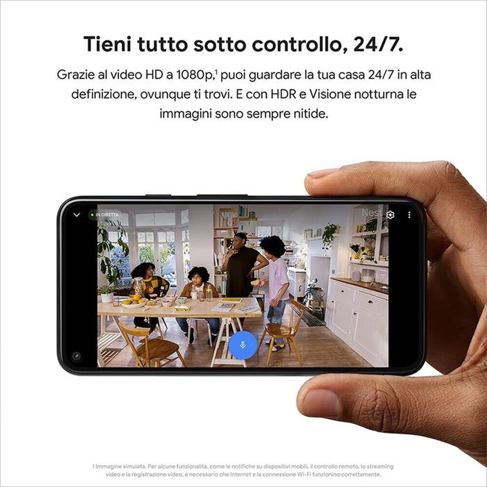 "GOOGLE - NEST CAM (PER INTERNI, CON CAVO)-Bianco"