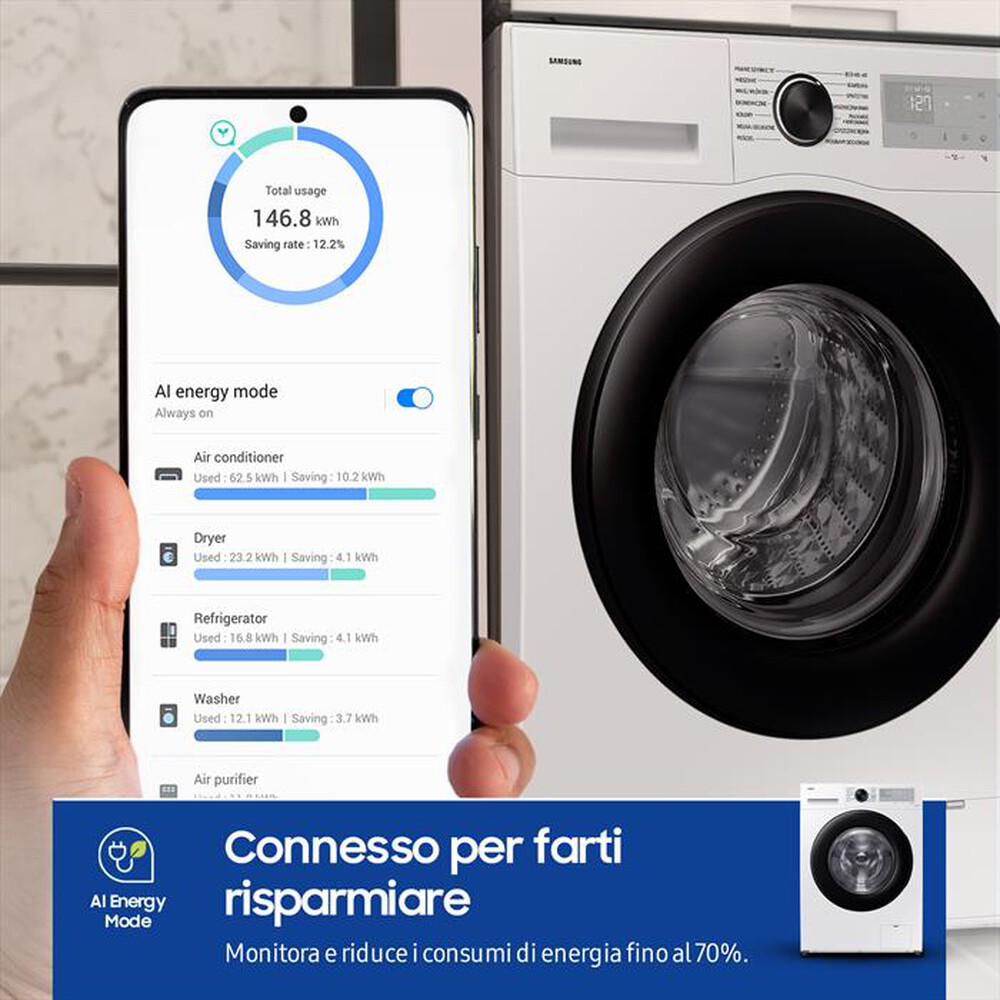 "SAMSUNG - Lavatrice WW90CGC04DAHET 9 Kg Classe A-bianco"