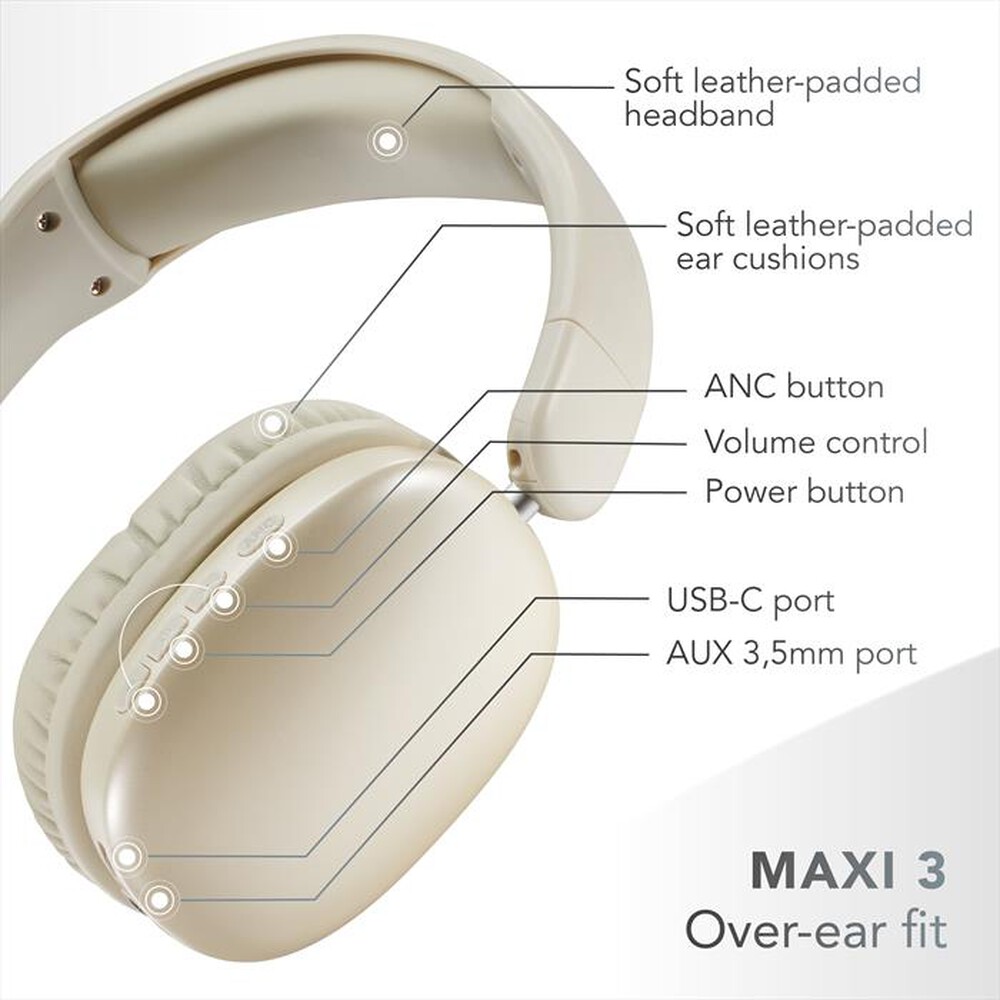 Immagine del prodotto MUSIC SOUND - Cuffie wireless over-ear MAXI3-White