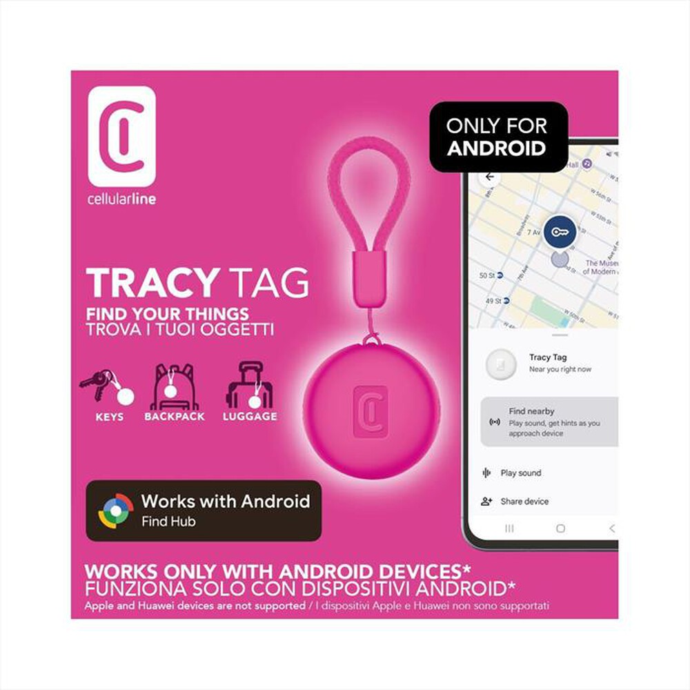Immagine del prodotto CELLULARLINE - TRACY TAG FOR ANDROID-Rosa