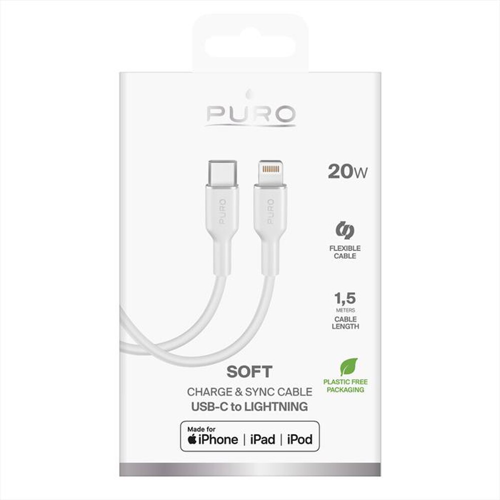 Immagine del prodotto PURO - Cavo ICON da USB-C a Lightning PUCAPLTUSBCICONWHI-Bianco