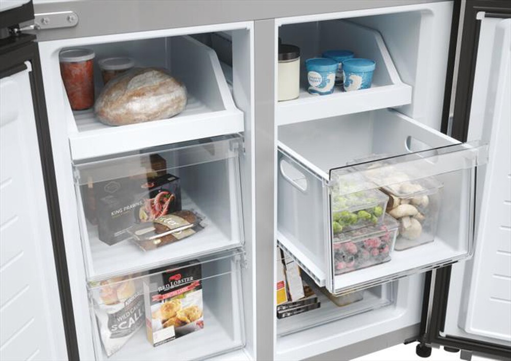 "HAIER - Frigorifero 4 porte HCR3818ENMM Classe E 467 lt-Platino, Stainless steel"
