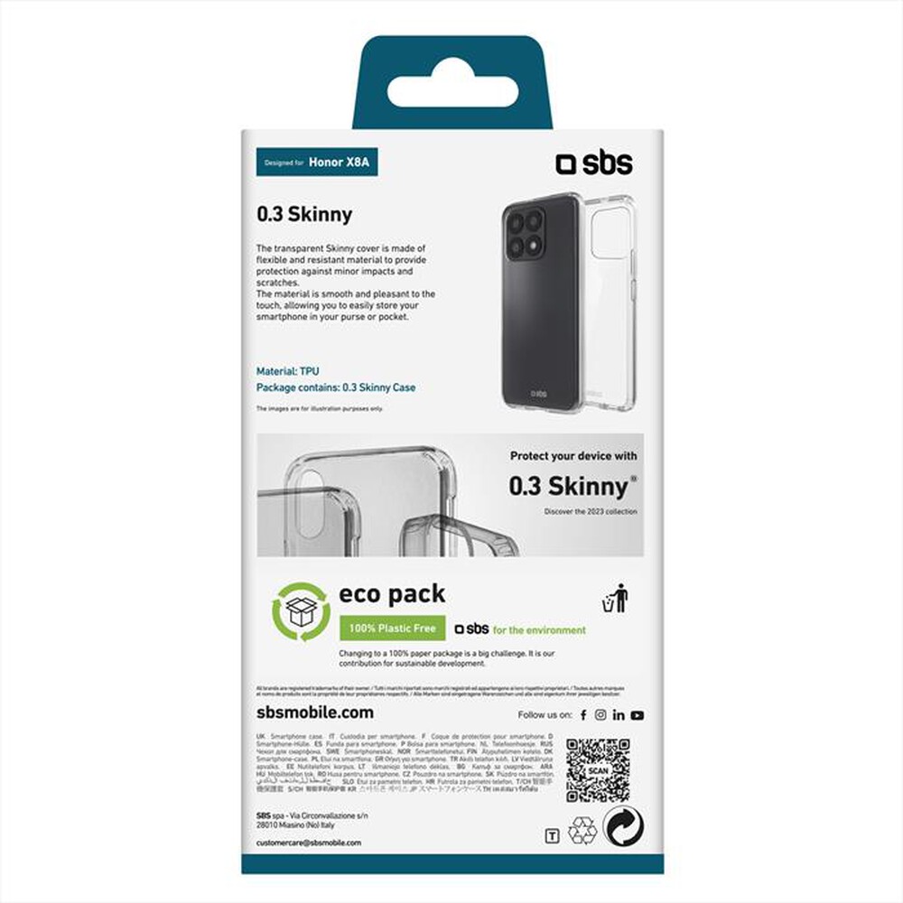 "SBS - Cover skinny TESKINHOX8AT per Honor X8A-Trasparente"