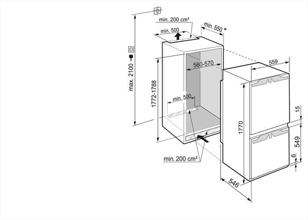 "LIEBHERR - Frigorifero incasso ICBD 5122 Classe D"
