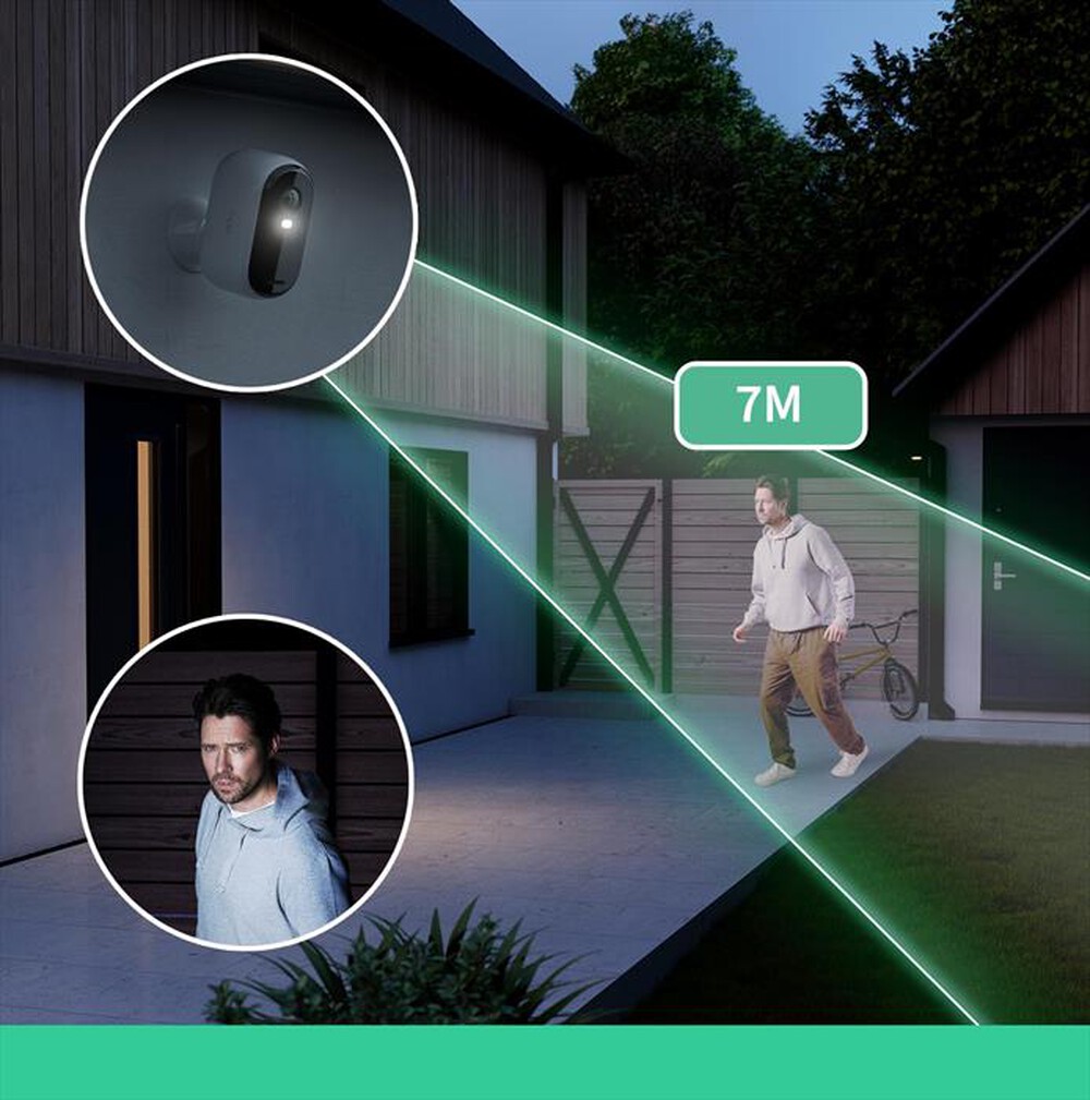 "ARLO - Telecamera WiFi senza fili ESSENTIAL2 2K X3-Bianco/Nero"