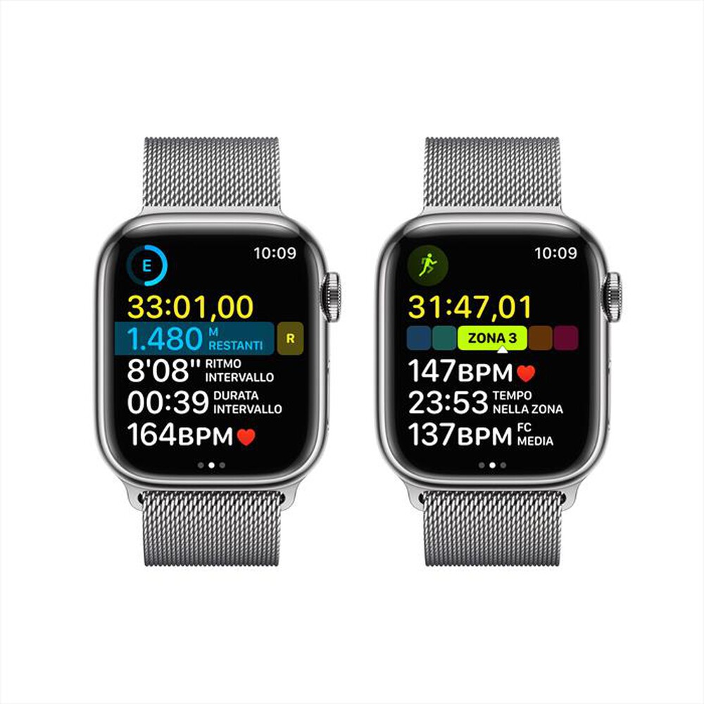 "APPLE - Watch Series 8 GPS + Cellular 41mm Acciaio-Argento milanese"