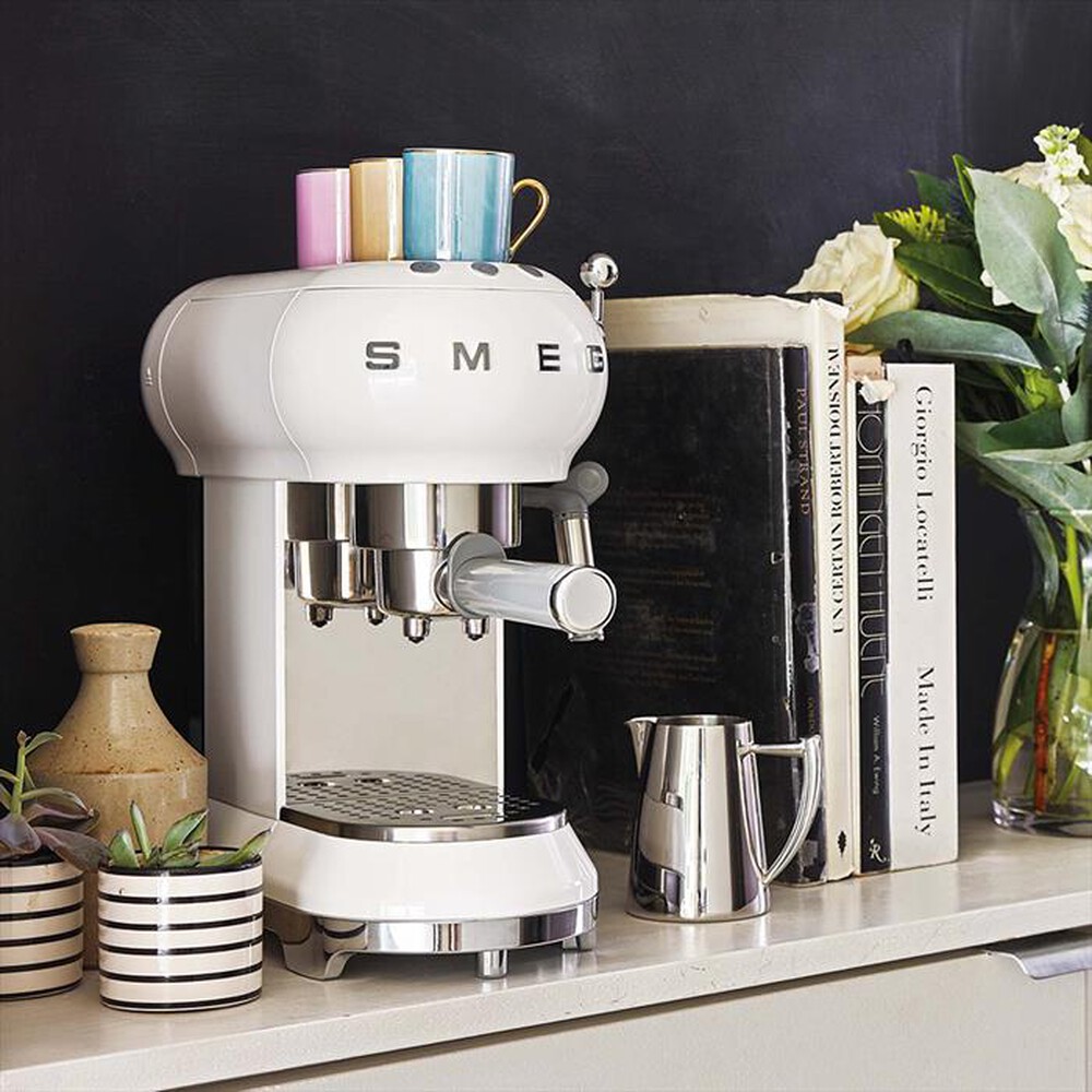 "SMEG - Macchina da Caffè Manuale 50's Style – ECF01WHEU-bianco"