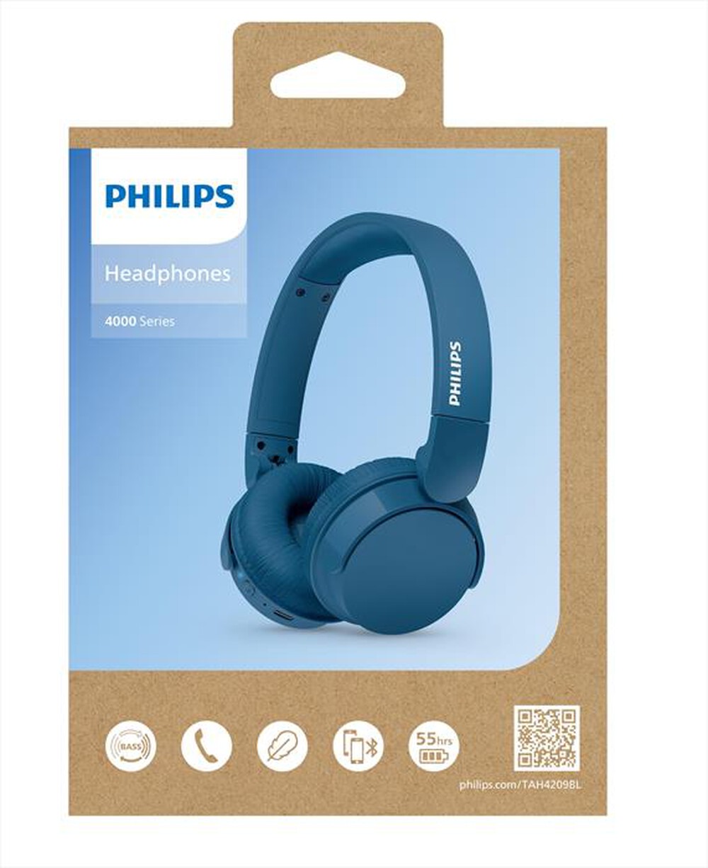 "PHILIPS - Cuffie a padiglione chiuso TAH4209BL/00-Blue"