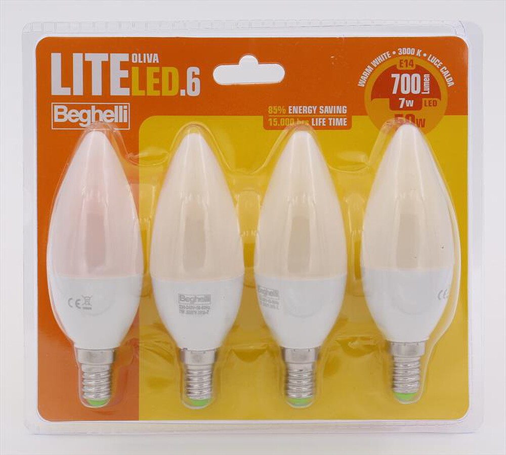 Immagine del prodotto BEGHELLI - LITELED6 OLIV 700LM 7W E14 3K-BIANCA