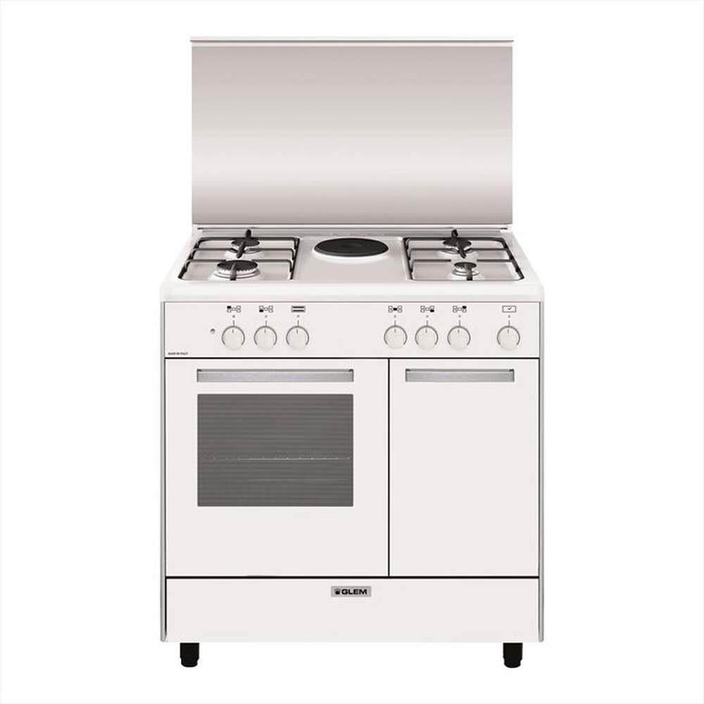 "GLEM GAS - Cucina a gas ed elettrica AR856EX Classe A-Bianco"