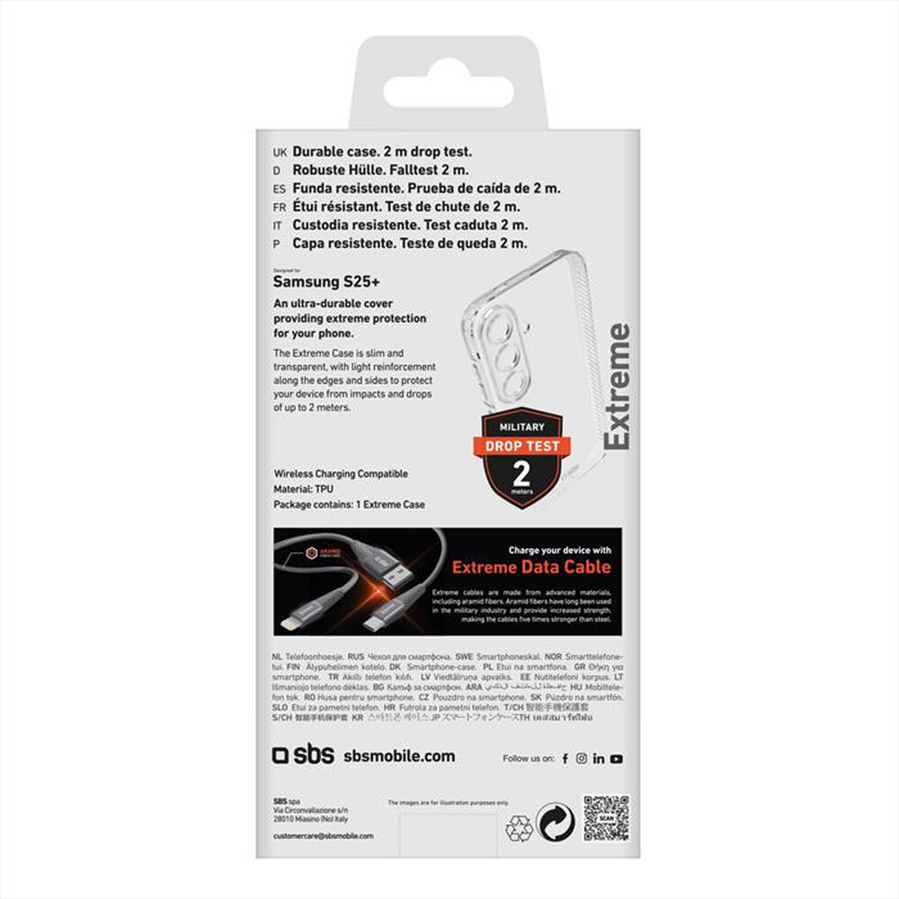 "SBS - Cover TEEX2SAS25P per Samsung S25+-Trasparente"