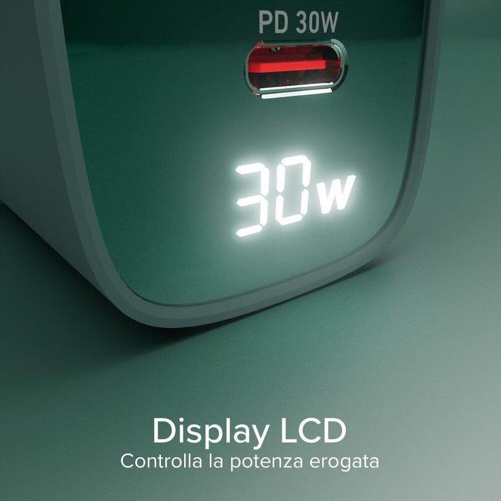 Immagine del prodotto SBS - Caricabatterie da parete 30W TETRGANLCD1USB1C30A-Verde