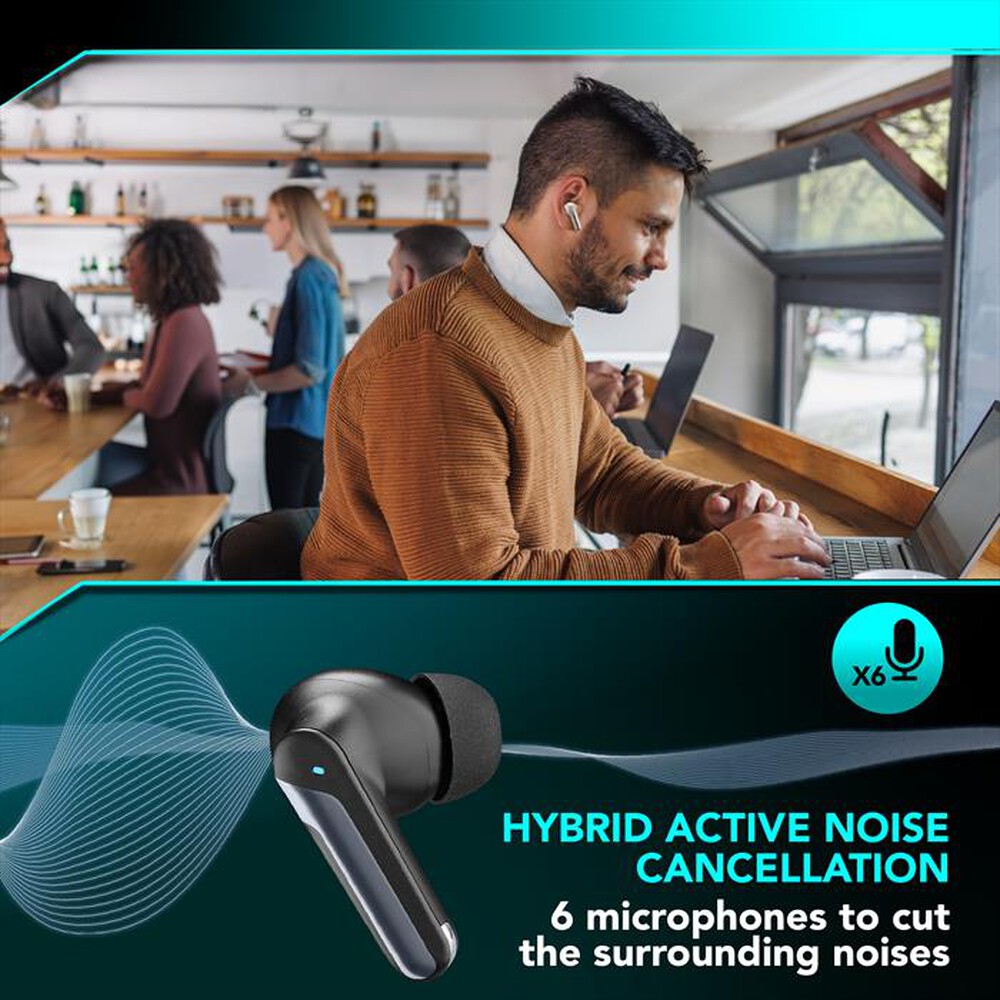 Immagine del prodotto CELLULARLINE - Auricolari NUMB BLUETOOTH CON HYBRID ANC-Nero