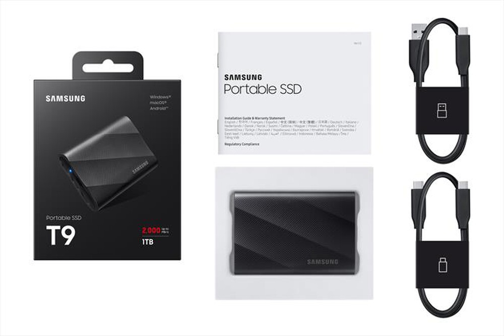 "SAMSUNG - Hard disk esterno T9 MU-PG1T0B 1TB-Nero"