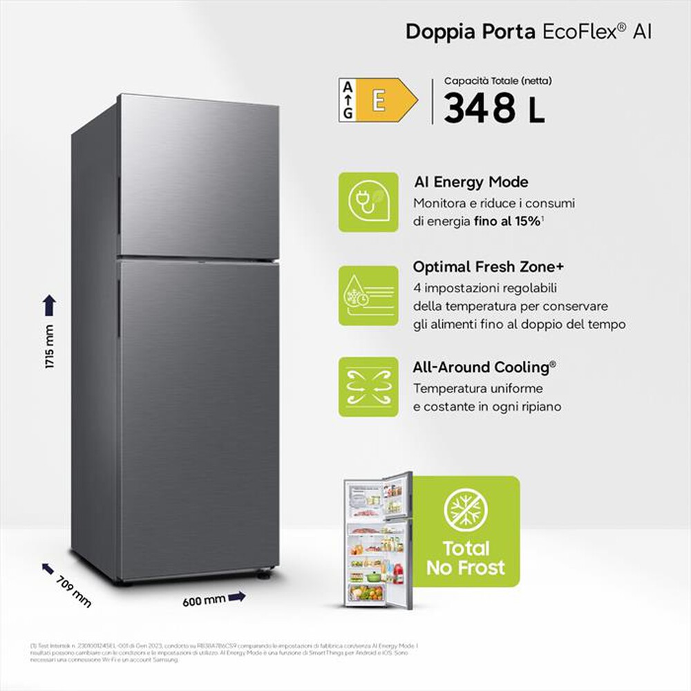 Immagine del prodotto SAMSUNG - Frigorifero 2 porte RT35CG5644S9ES Classe E 348 lt-METAL INOX