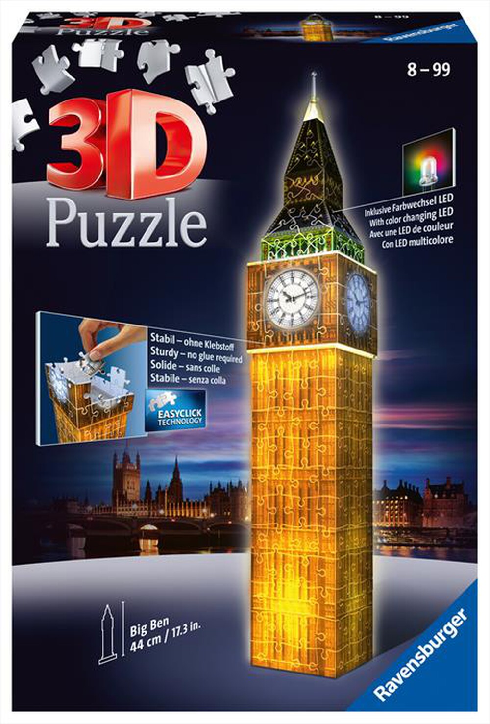 "RAVENSBURGER - RAVENSBURGER 3D PUZZLE NIGHT EDITION BIG BEN"