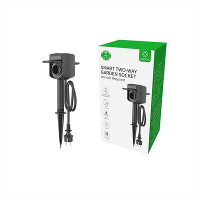 WOOX - Presa da esterno SMART TWO-WAY OUTDOOR SOCKET-NERO