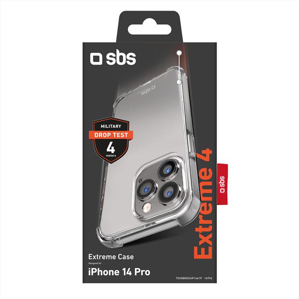 "SBS - Cover Extreme 4 TEUNBKEX4IP1461P per iPhone 14 Pro-Trasparente"