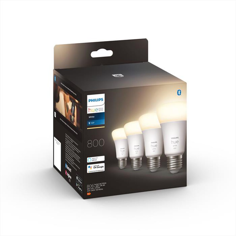 Immagine del prodotto PHILIPS - HUE WHITE 4 X LAMPADINE E27 60W-Bianca