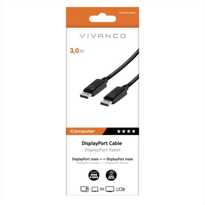 SBS - DisplayPort cavo DP-pl.-DP.-pl. 3m-Nero