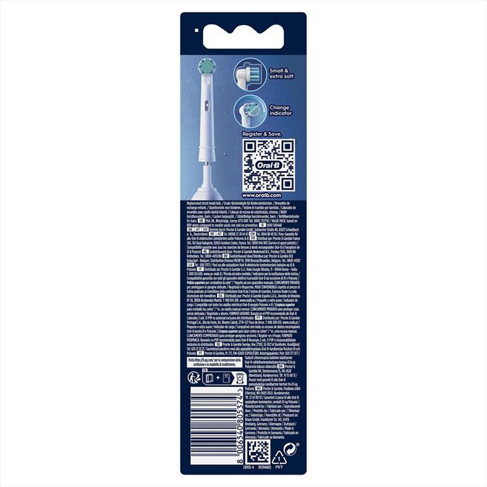 "ORAL-B - Testine Ricambio PW REFILL EB10S SPIDERMAN 4CT 12P-BIANCO"