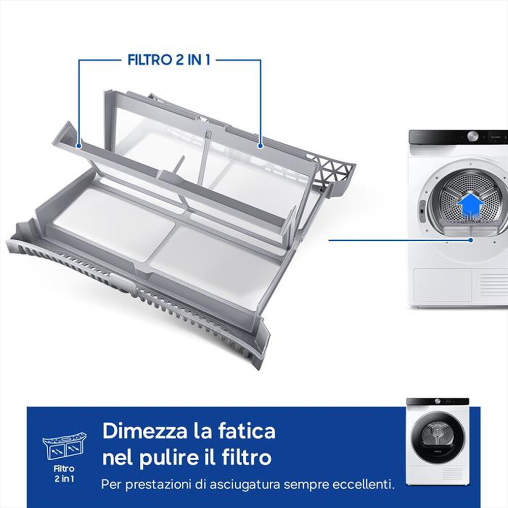 Immagine del prodotto SAMSUNG - Asciugatrice DV90DG6845LKU3 9Kg Classe A-Bianco