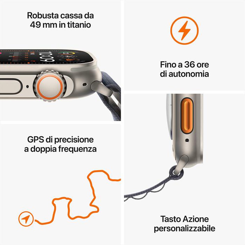 "APPLE - Watch Ultra 2 GPS + Cellular Cassa 49mm - Medium-Olive Alpine Loop"