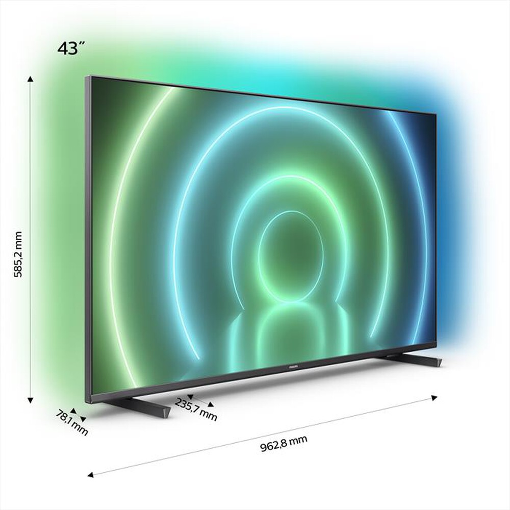 "PHILIPS - Smart TV AMBILIGHT ANDROID UHD 4K 43\" 43PUS7906/12-Black"