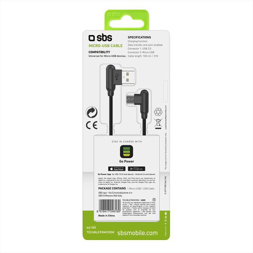 "SBS - TECABLE90MICROK-Nero"