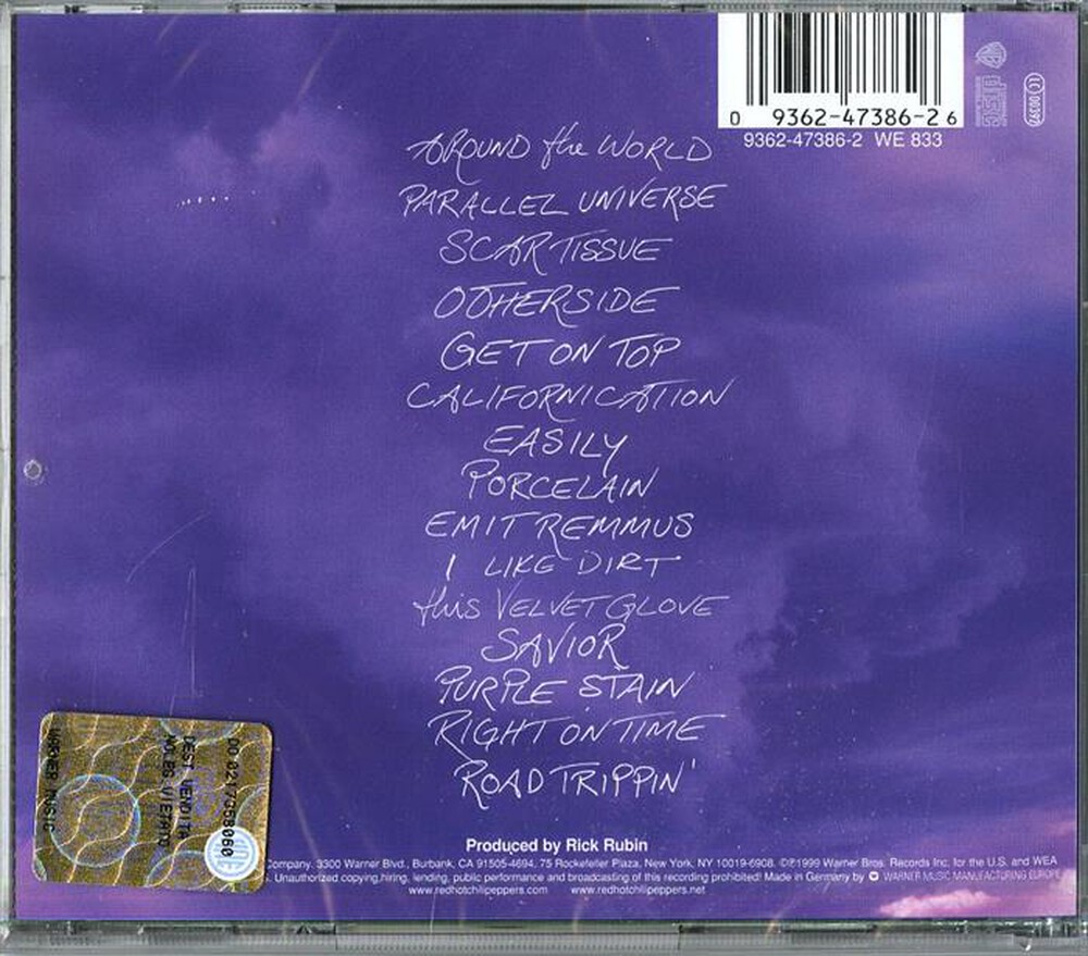 Immagine del prodotto WARNER MUSIC - Red Hot Chili Peppers - Californication