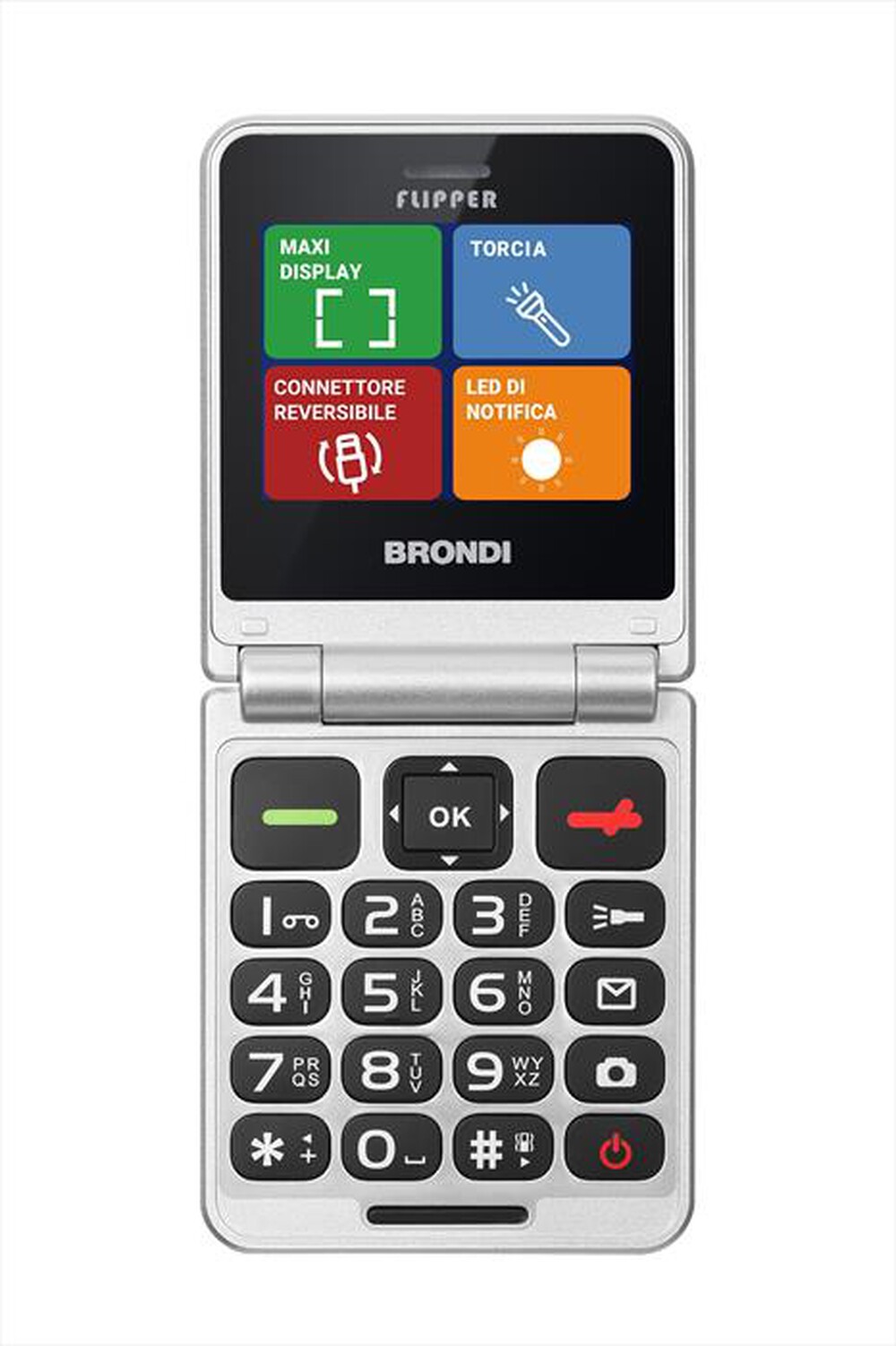 Immagine del prodotto BRONDI - Cellulare FLIPPER-WHITE METAL