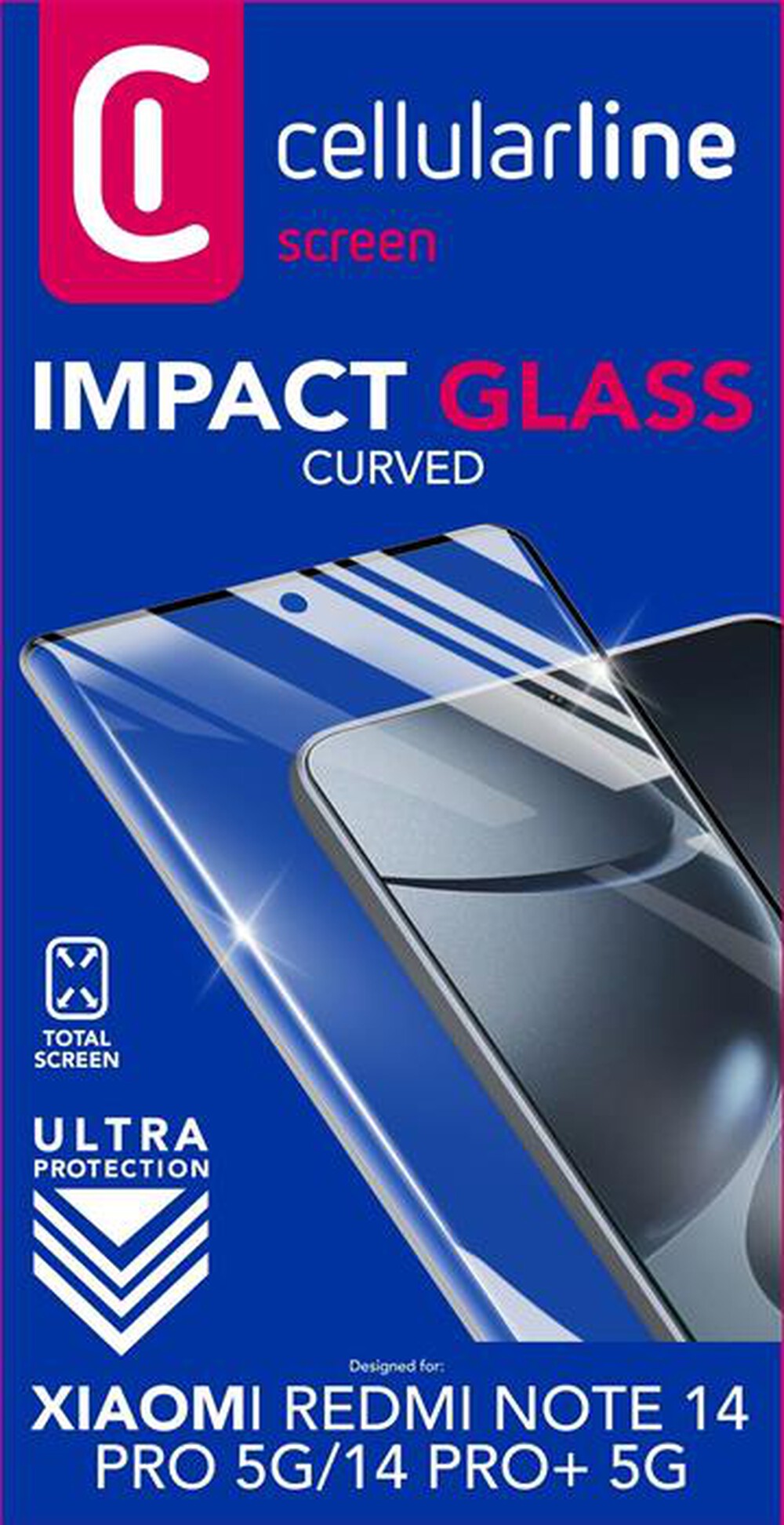 Immagine del prodotto CELLULARLINE - IMPACT GLASS CURVED - REDMI NOTE 14 PRO 5G / 14 P-Trasparente