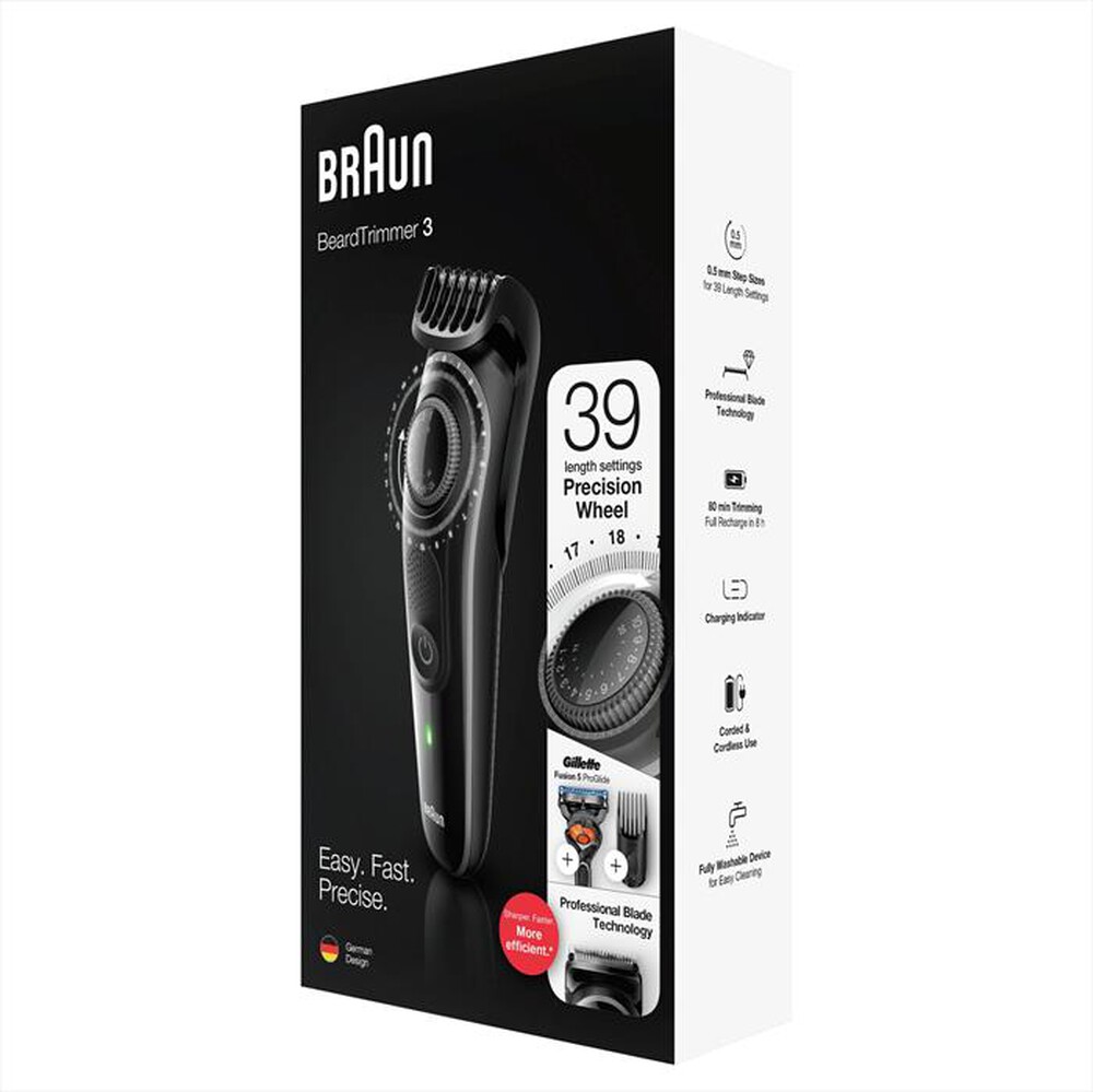 "BRAUN - Regolabarba BT3242-Nero/Grigio"