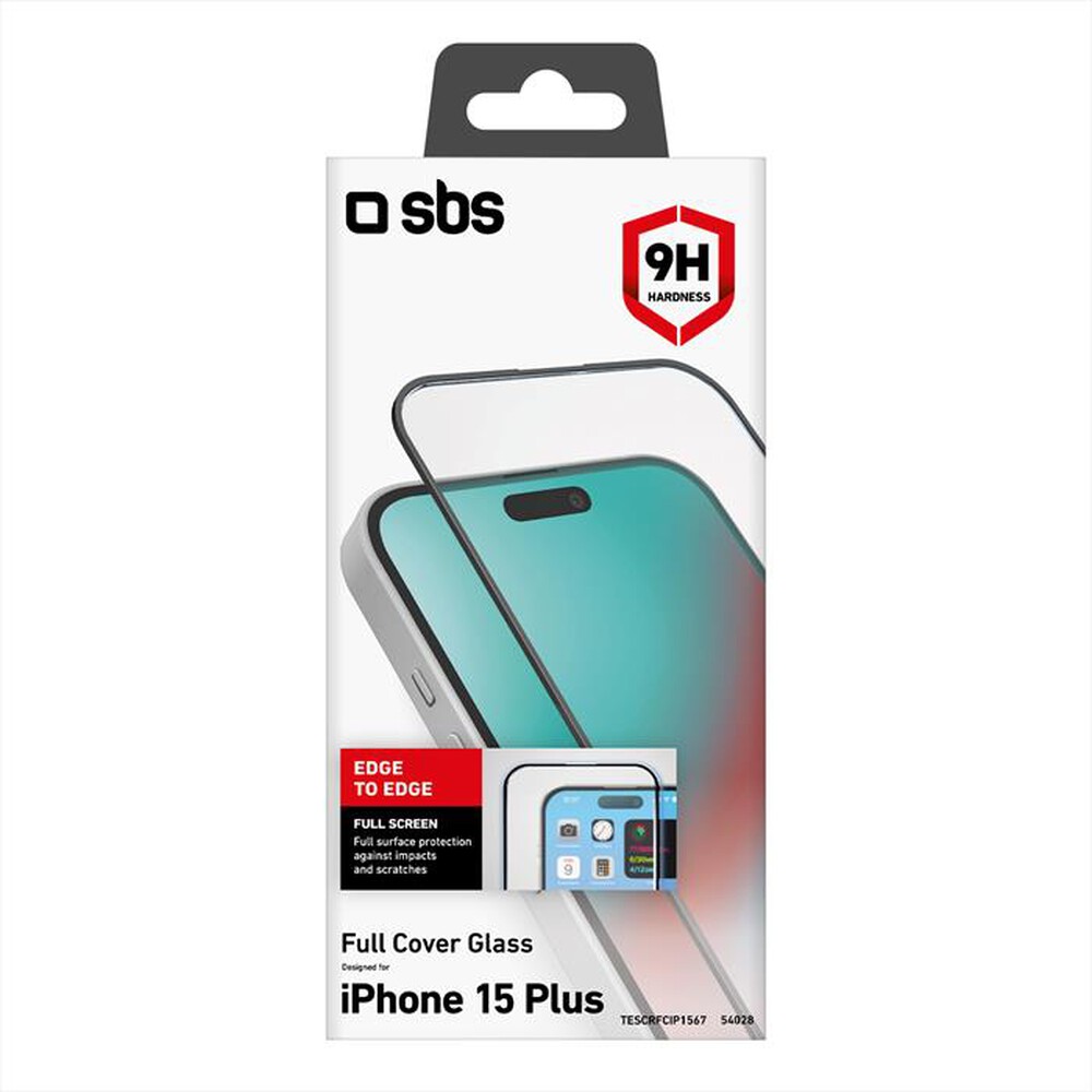 "SBS - Screen protector TESCRFCIP1567 per iPhone 15 Plus-Nero"