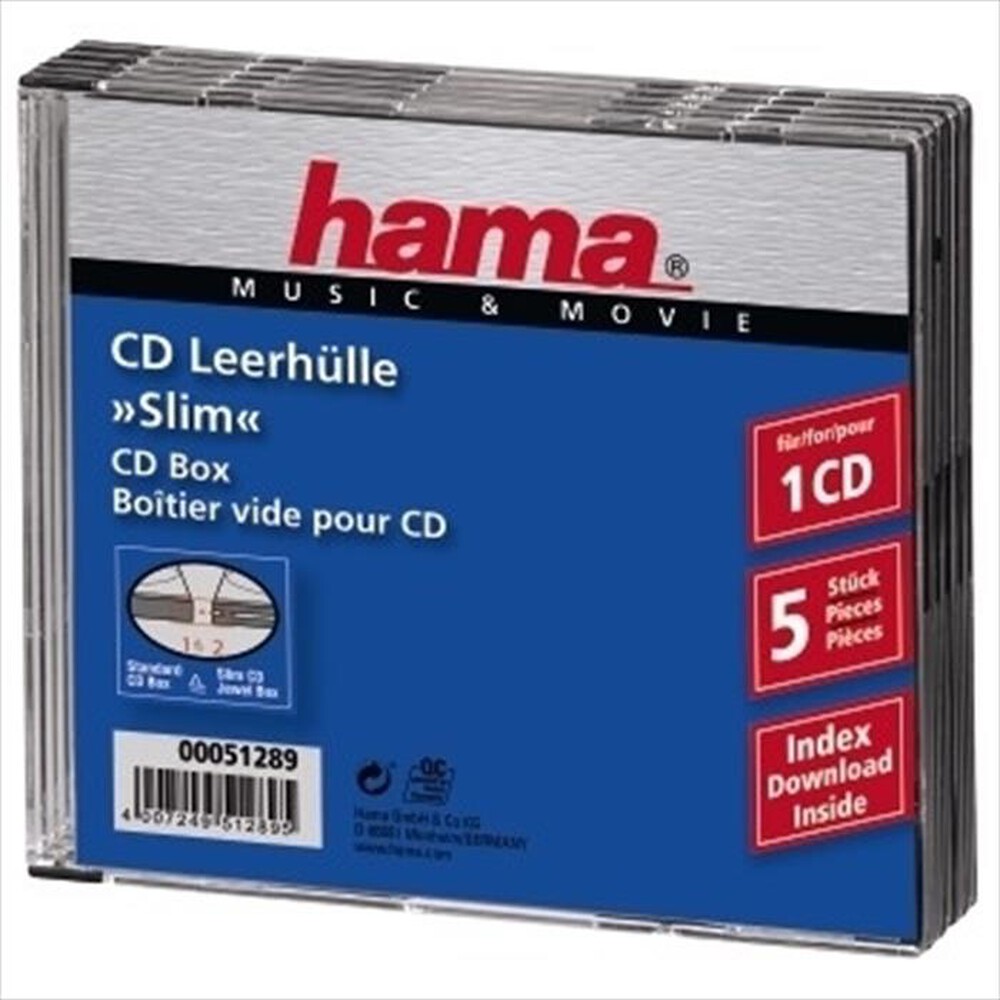 "HAMA - Custodia CD slim - 5pz. 07451289-NERO"